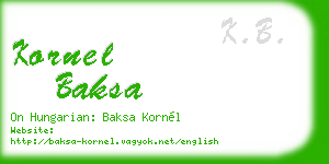 kornel baksa business card